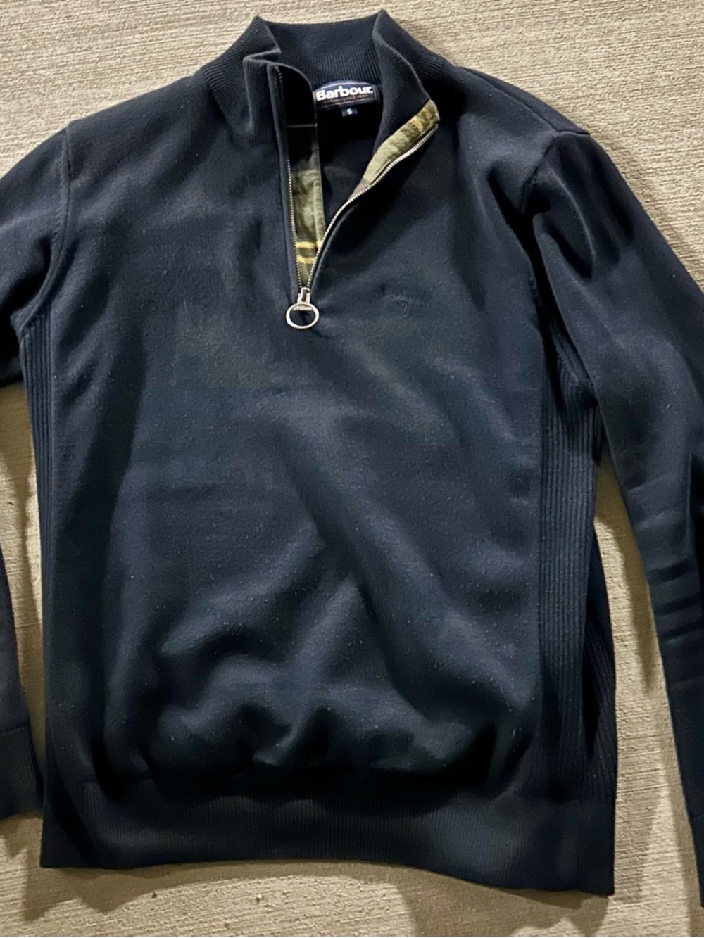 BARBOUR Cotton Quarter Zip Sweater